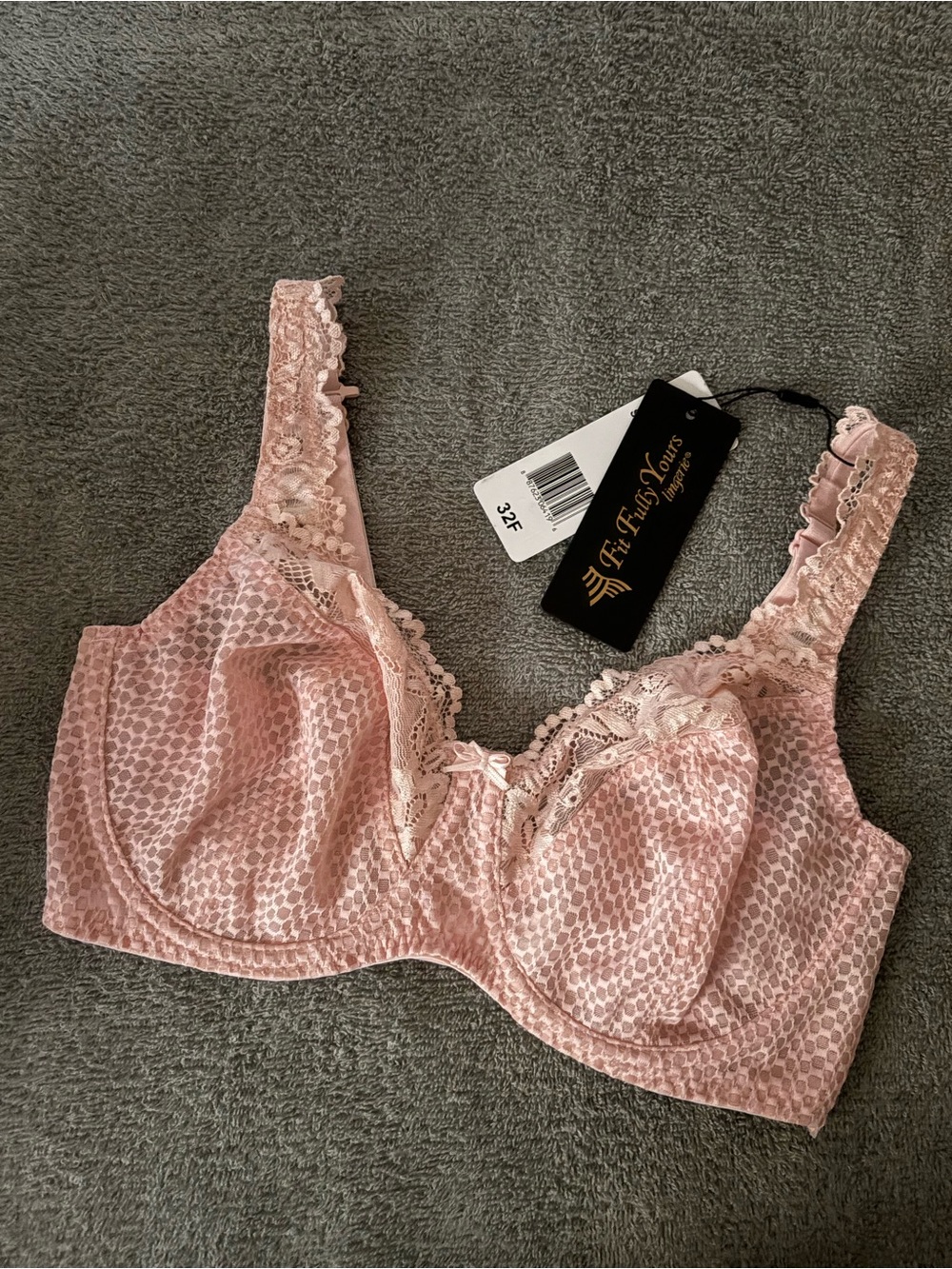 NWT Fit Fully Yours Serena lace bra light pink 32F